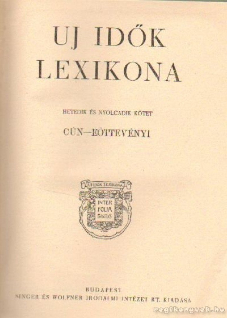 Új idők lexikona 7-8. (Cun-Eöttevényi) [antikvár]