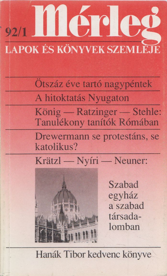 Boór János (főszerk.) - Mérleg 1992/1 [antikvár]
