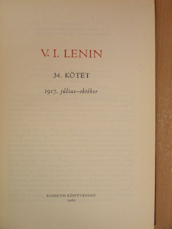 Vlagyimir Iljics Lenin - V. I. Lenin összes művei 34. [antikvár]