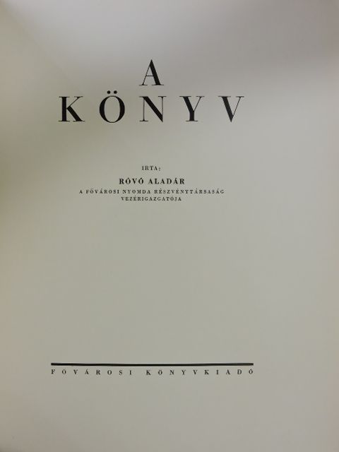 Róvó Aladár - A könyv [antikvár]