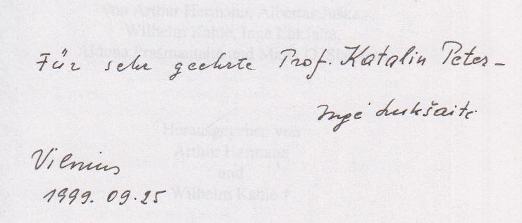 Hermann, Arthur, Juska, Albertas, Kahle, Wilhelm, Inge Luk¹aite, Prasmantaité, Aldona, Maria G. Slavenas - Die reformatorischen Kirchen Litauens (dedikált) [antikvár]