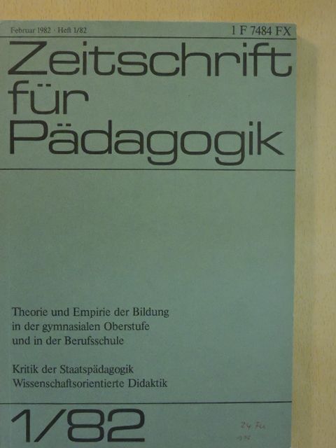 Dieter Schmied - Zeitschrift für Pädagogik Februar 1982 [antikvár]