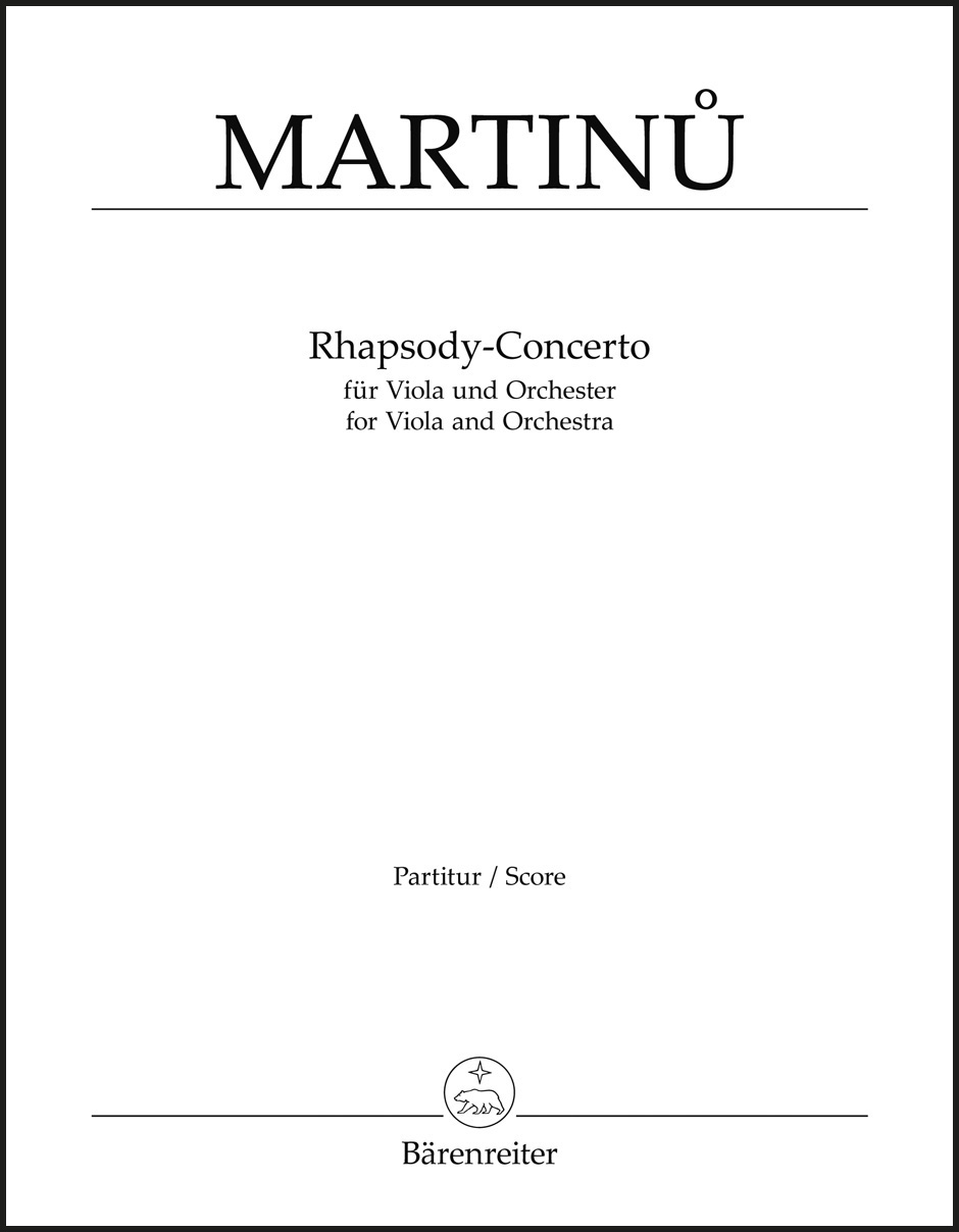 MARTINU - RHAPSODY-CONCERTO FÜR VIOLA UND ORCHESTRA, PARTITUR