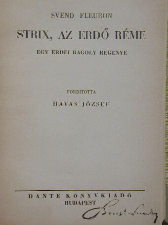 Svend Fleuron - Strix, az erdő réme [antikvár]