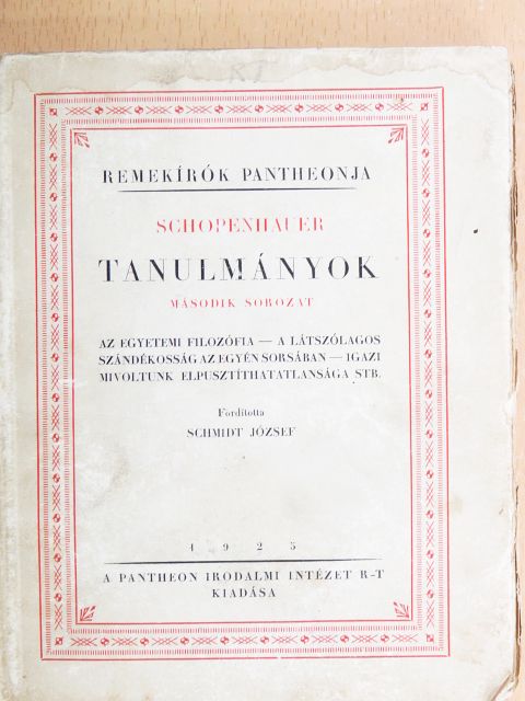 Schopenhauer - Tanulmányok II. [antikvár]