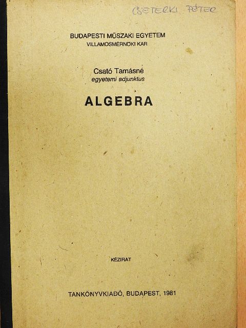 Csató Tamásné - Algebra [antikvár]