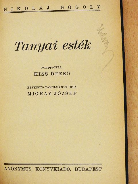 Nikoláj Gogoly - Tanyai esték [antikvár]