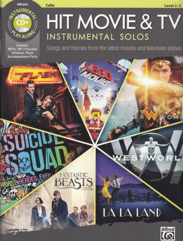 HIT MOVIE & TV INSTRUMENTAL SOLOS CELLO LEVEL 2-3 + CD PLAY ALONG