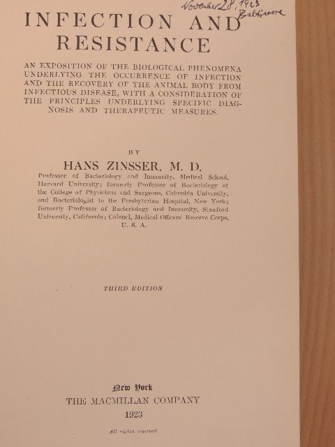 Hans Zinsser - Infection and Resistance [antikvár]