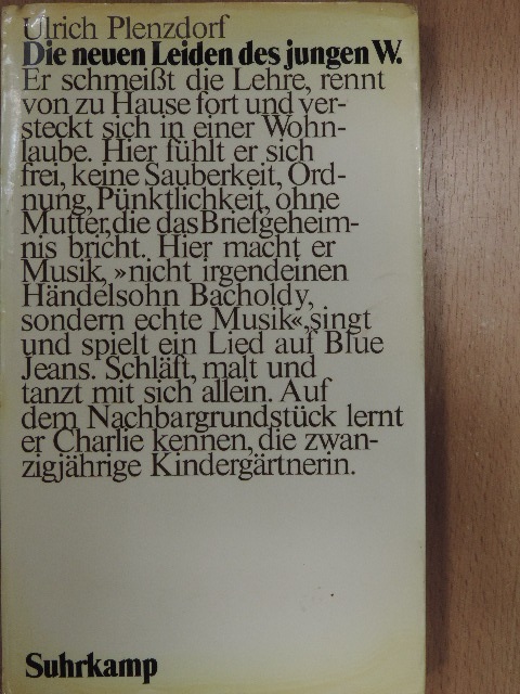 Ulrich Plenzdorf - Die neuen Leiden des jungen W. [antikvár]