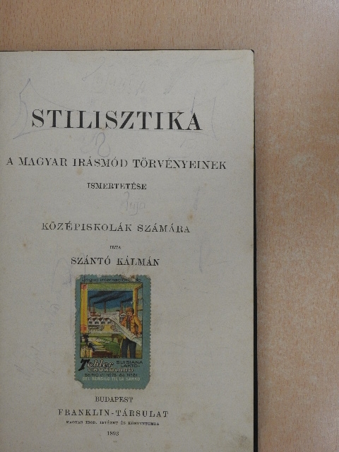 Szántó Kálmán - Stilisztika [antikvár]