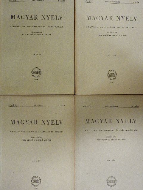 Antal László - Magyar nyelv 1960/1-4. [antikvár]