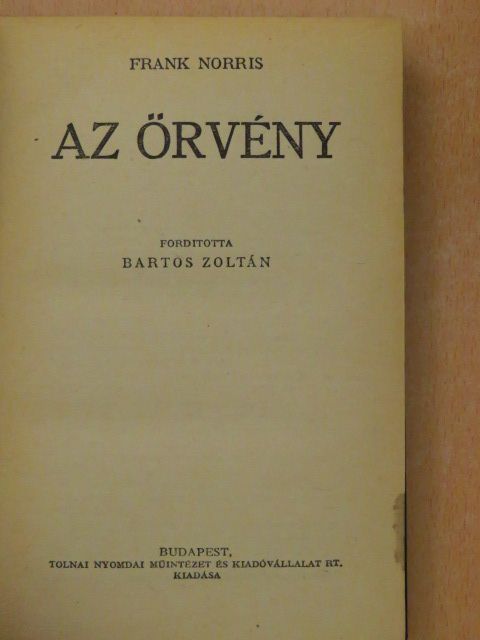 Frank Norris - Az örvény [antikvár]