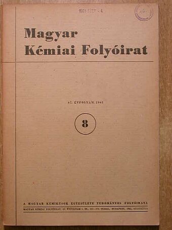 Beke Dénes - Magyar Kémiai Folyóirat 1961. augusztus [antikvár]