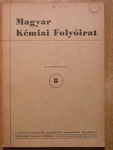 Beke Dénes - Magyar Kémiai Folyóirat 1961. augusztus [antikvár]