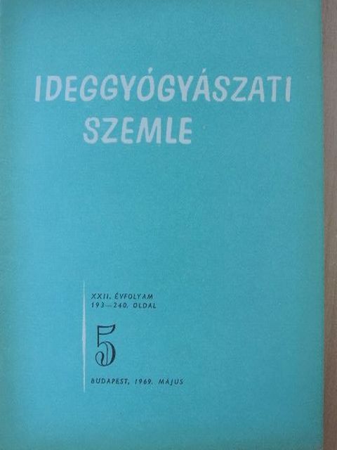 Dr. Abonyi Eszter - Ideggyógyászati Szemle 1969. május [antikvár]