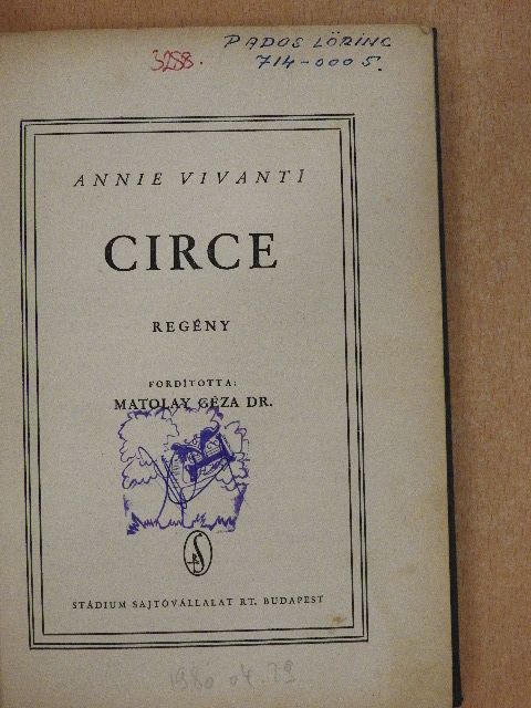 Annie Vivanti - Circe [antikvár]
