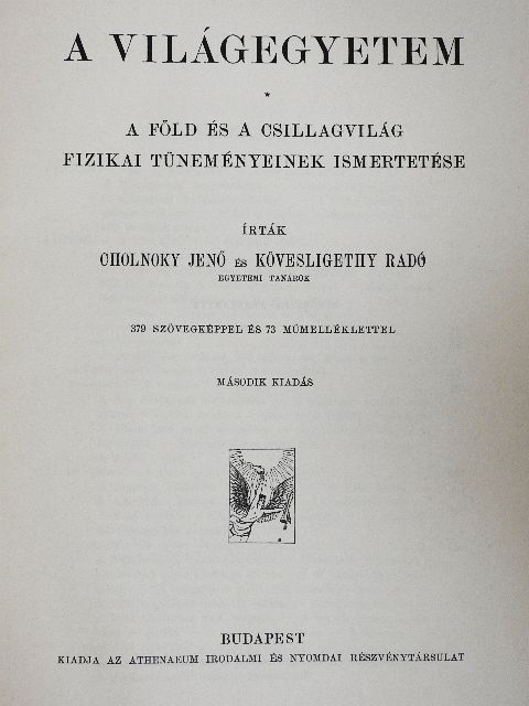 Cholnoky Jenő - A világegyetem [antikvár]