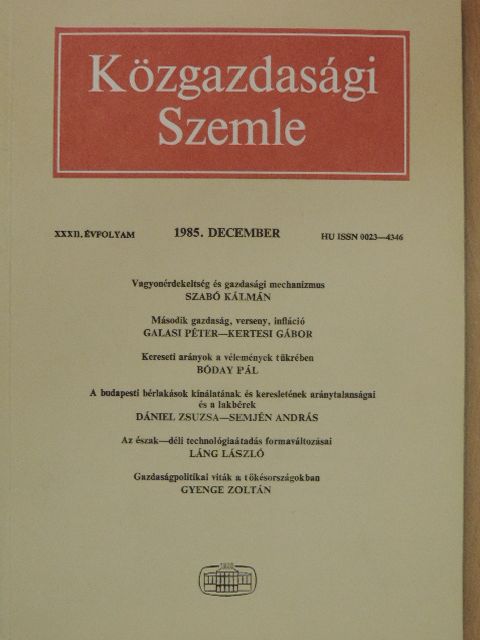Bóday Pál - Közgazdasági Szemle 1985. december [antikvár]