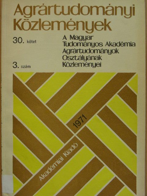 Almási Elemér - Agrártudományi Közlemények 1971/3 [antikvár]