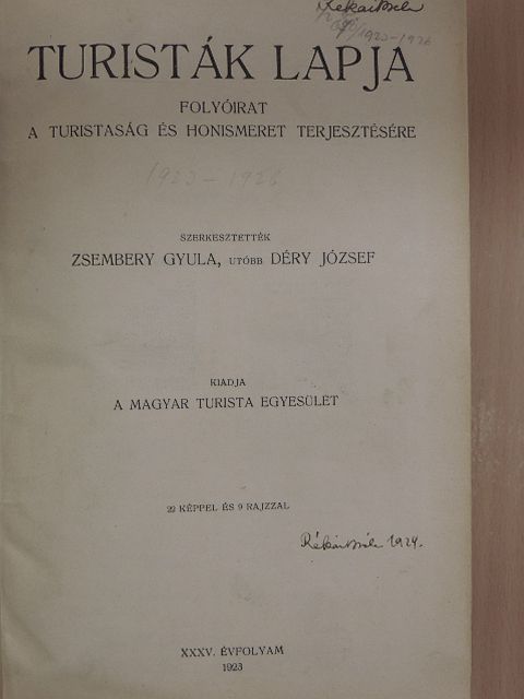 Bartis Ferenc - Turisták lapja 1923-1926. (vegyes számok) (14 db) [antikvár]