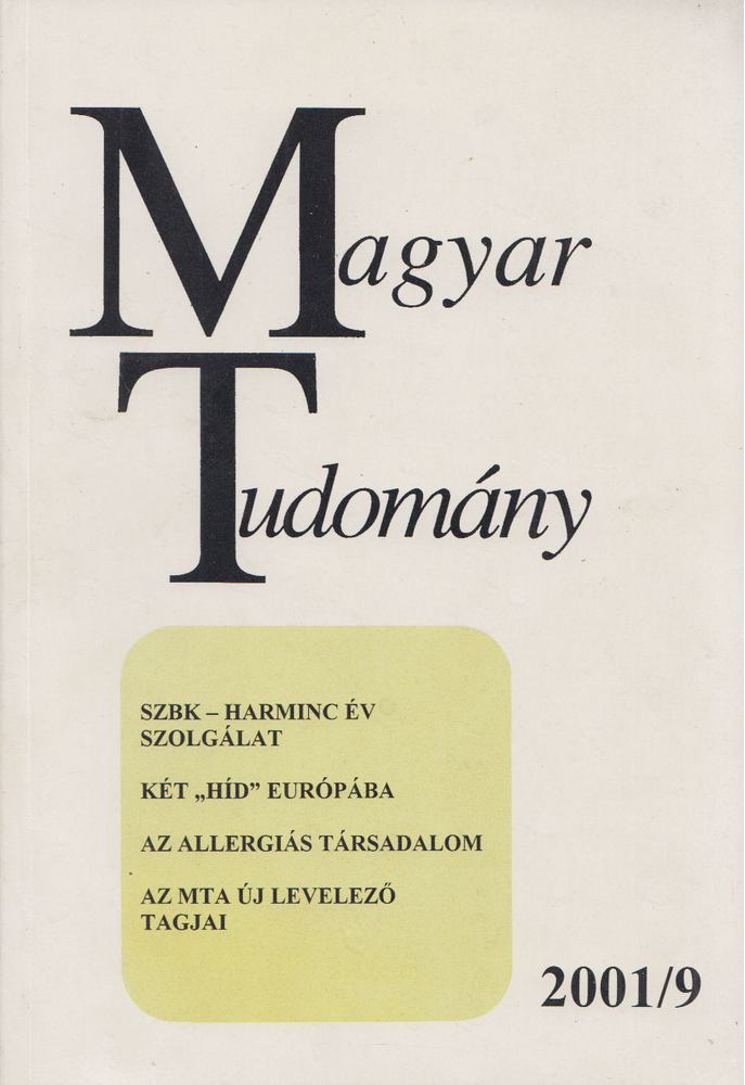 CSÁNYI VILMOS - Magyar Tudomány 2001/9 [antikvár]