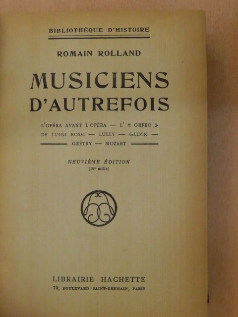 Romain Rolland - Musiciens d'autrefois [antikvár]