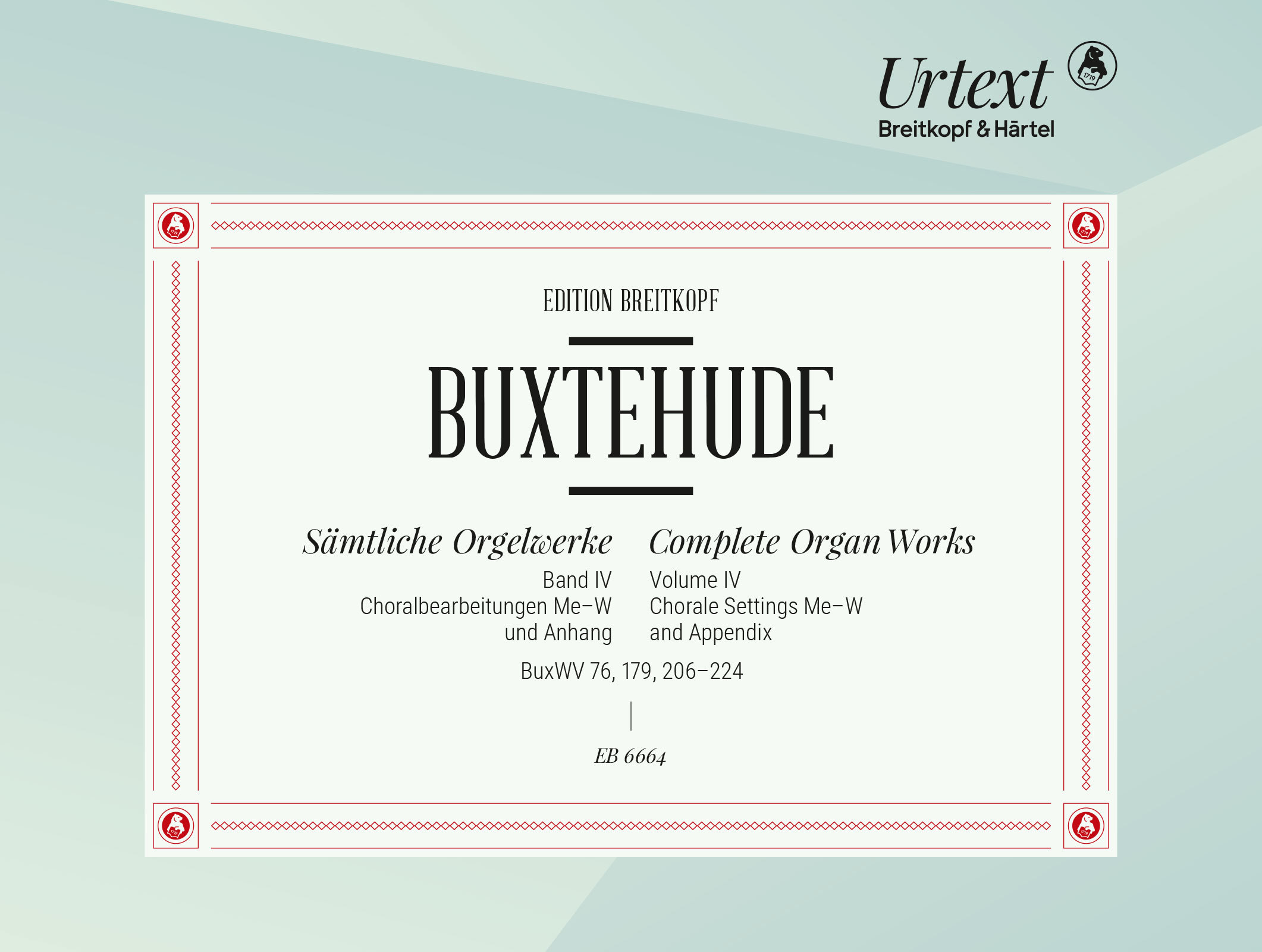 BUXTEHUDE - SAEMTLICHE ORGELWERKE BAND IV: CHORALBEARBEITUNGEN Me-W (K.BECKMANN)
