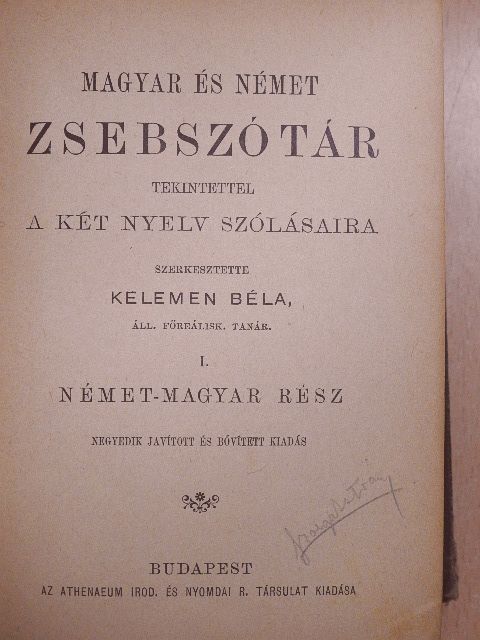 Magyar és német zsebszótár I-II. [antikvár]