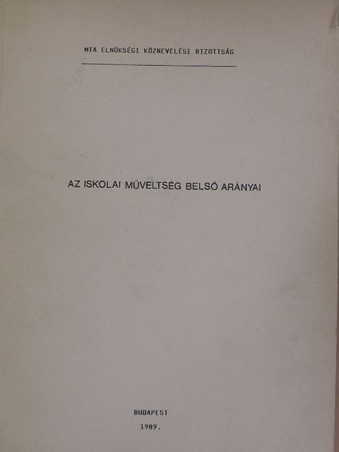 Franyó István - Az iskolai műveltség belső arányai [antikvár]
