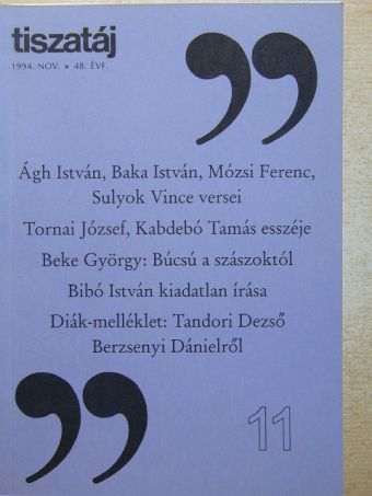 Ágh István - Tiszatáj 1994. november [antikvár]