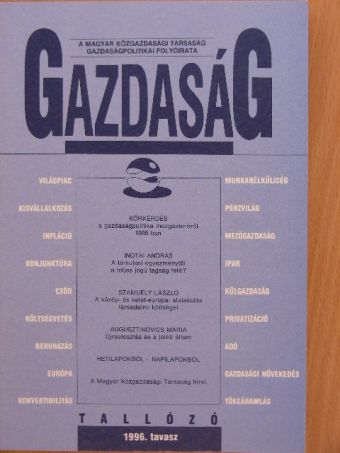 Augusztinovics Mária - Gazdaság 1996. tavasz [antikvár]