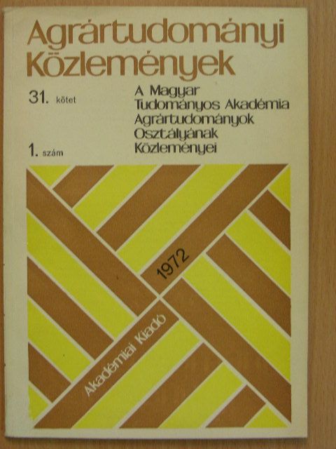 Bánházi Gyula - Agrártudományi Közlemények 1972/1. [antikvár]