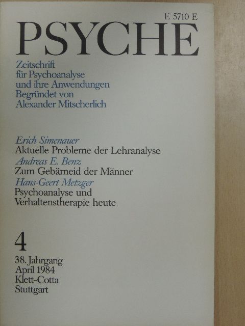 Andreas E. Benz - Psyche 4/1984. [antikvár]