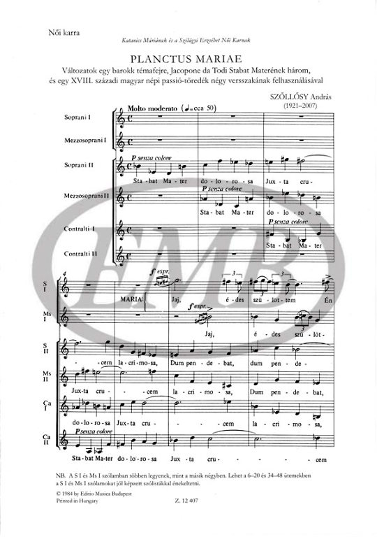 SZŐLLŐSY ANDRÁS - PLANCTUS MARIAE NŐI KARRA,VÁLTOZATOK EGY XVIII.SZ.MAGYAR NÉPI PASSIÓRA