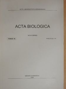 A. D. Smith - Acta Biologica Tomus XL. Fasciculi 1-4. [antikvár]