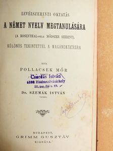 Pollacsek Mór - Levélszerinti oktatás a német nyelv megtanulására 1-15. [antikvár]