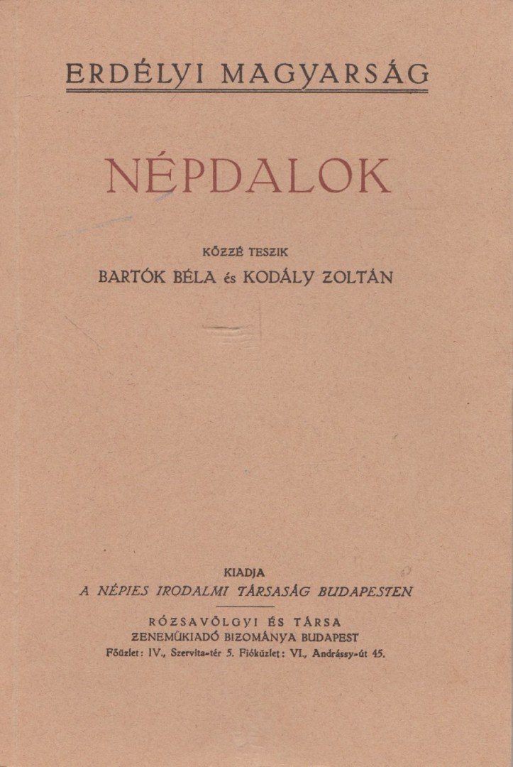 Kodály Zoltán, Bartók Béla - Népdalok [antikvár]