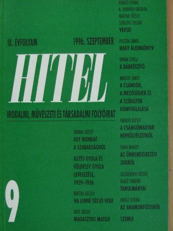 Bertók László - Hitel 1996. szeptember [antikvár]