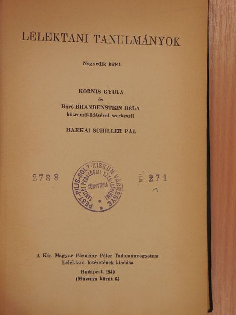E. Mikó Eszter - Lélektani tanulmányok IV. [antikvár]