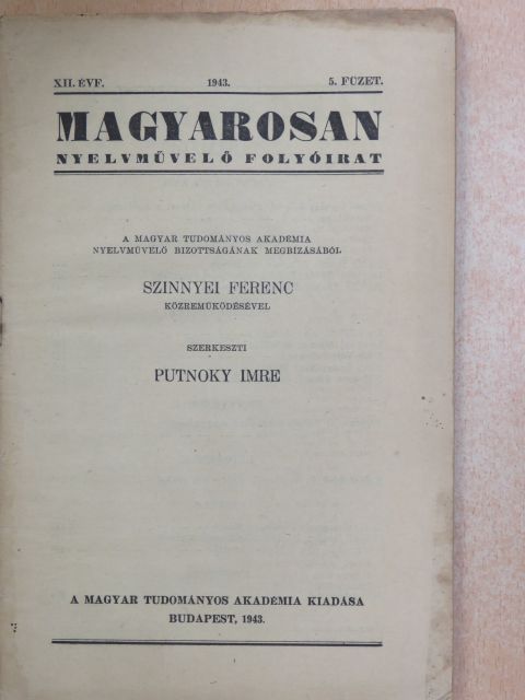 Buzás Dezső - Magyarosan 1943/5. [antikvár]