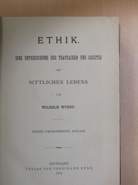 Wilhelm Wundt - Ethik [antikvár]