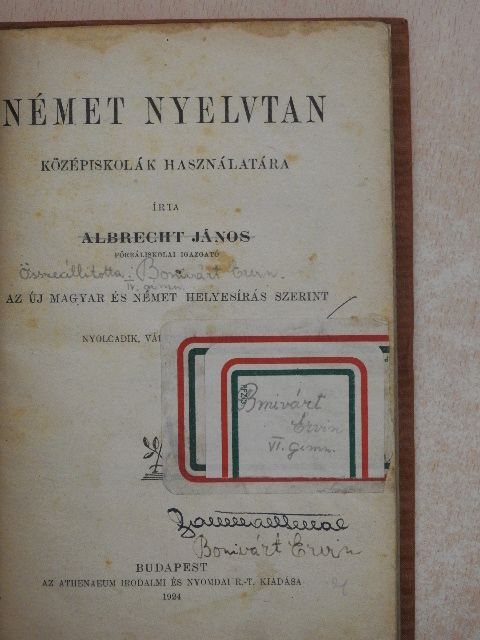 Albrecht János - Német nyelvtan [antikvár]