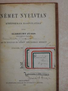 Albrecht János - Német nyelvtan [antikvár]