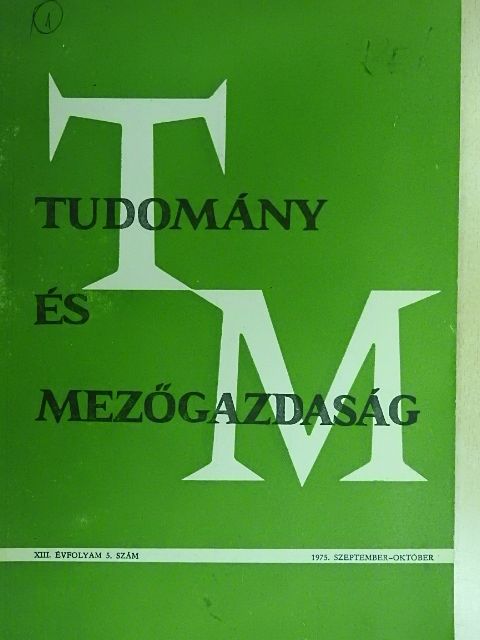 Babó Tivadar - Tudomány és Mezőgazdaság 1975. szeptember-október [antikvár]