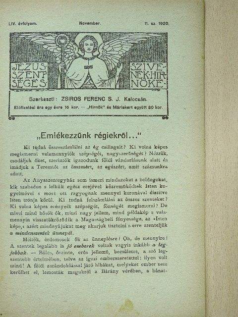 Pontitz S. J. - Hirnök 1920. november [antikvár]