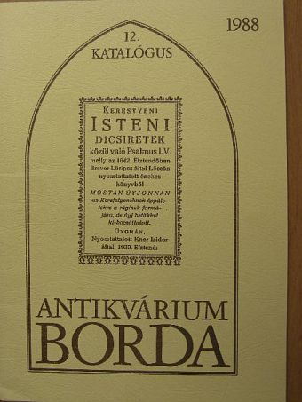 Borda Antikvárium 12. katalógus [antikvár]