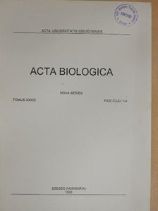 Bende S. - Acta Biologica Tomus XXXIX. Fasciculi 1-4. [antikvár]
