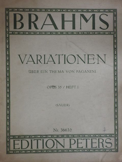 Brahms - Variationen über ein Thema von Paganini für Klavier zu 2 Händen [antikvár]