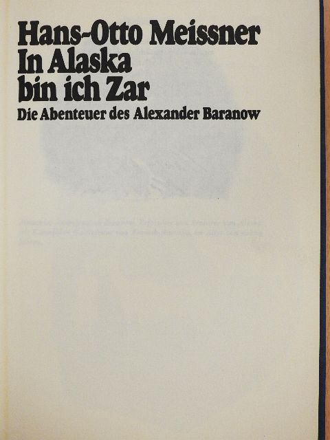 Hans-Otto Meissner - In Alaska bin ich Zar [antikvár]